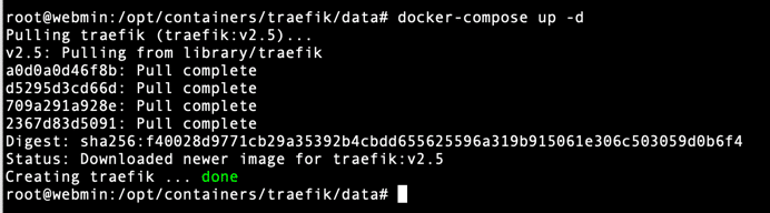 Démarrer Traefik avec la commande docker-compose up -d Démarrer Traefik avec la commande docker-compose up -d