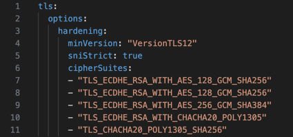 configurer les options TLS pour restreindre les chiffrements (cipher) acceptés. configurer les options TLS pour restreindre les chiffrements (cipher) acceptés.