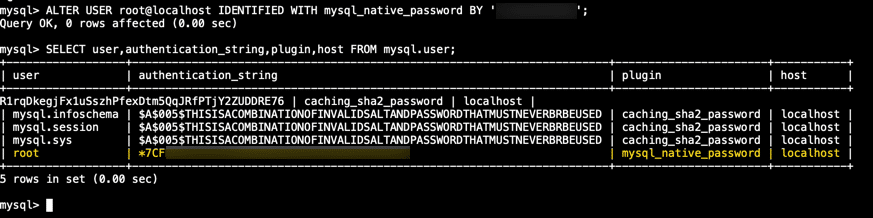 l'utilisateur root s'authentifie effectivement en utilisant le plugin auth_socket. l'utilisateur root s'authentifie effectivement en utilisant le plugin auth_socket.