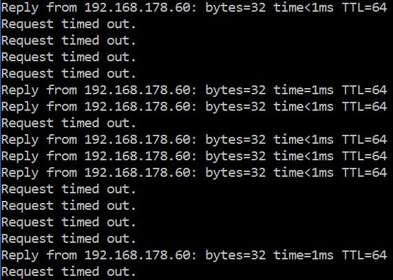 Ce message signifie que la demande ICMP a été envoyée, mais aucune réponse n'a été reçue dans le délai imparti. Ce message signifie que la demande ICMP a été envoyée, mais aucune réponse n'a été reçue dans le délai imparti.