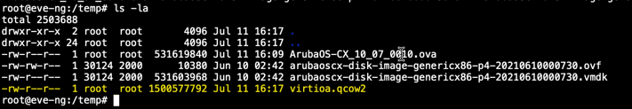 Vous avez maintenant accès au disque virtuel du commutateur ArubaOS CX (.vmdk) Vous avez maintenant accès au disque virtuel du commutateur ArubaOS CX (.vmdk)
