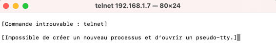 Si vous essayer de vous connecter depuis un MAC sur un de vos équipement en telnet sans installer le pack client, vous aurez ce message d’erreur. Avec les dernières versions Apple à supprimer le programme Telnet. Si vous essayer de vous connecter depuis un MAC sur un de vos équipement en telnet sans installer le pack client, vous aurez ce message d’erreur. Avec les dernières versions Apple à supprimer le programme Telnet.