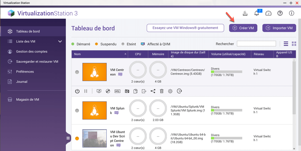 A l’aide de Virtualization Station, créer une nouvelle VM et booter sur votre fichier ISO. A l’aide de Virtualization Station, créer une nouvelle VM et booter sur votre fichier ISO.