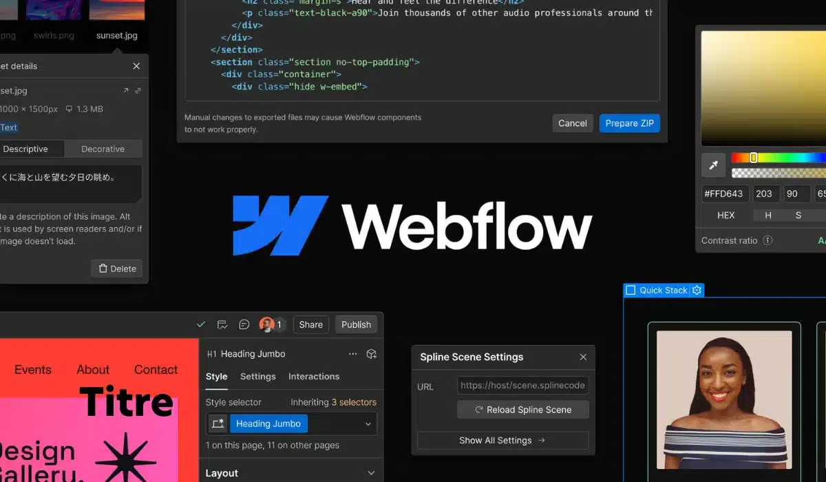 Webflow permet de définir des dimensions précises pour les images. Webflow permet de définir des dimensions précises pour les images.