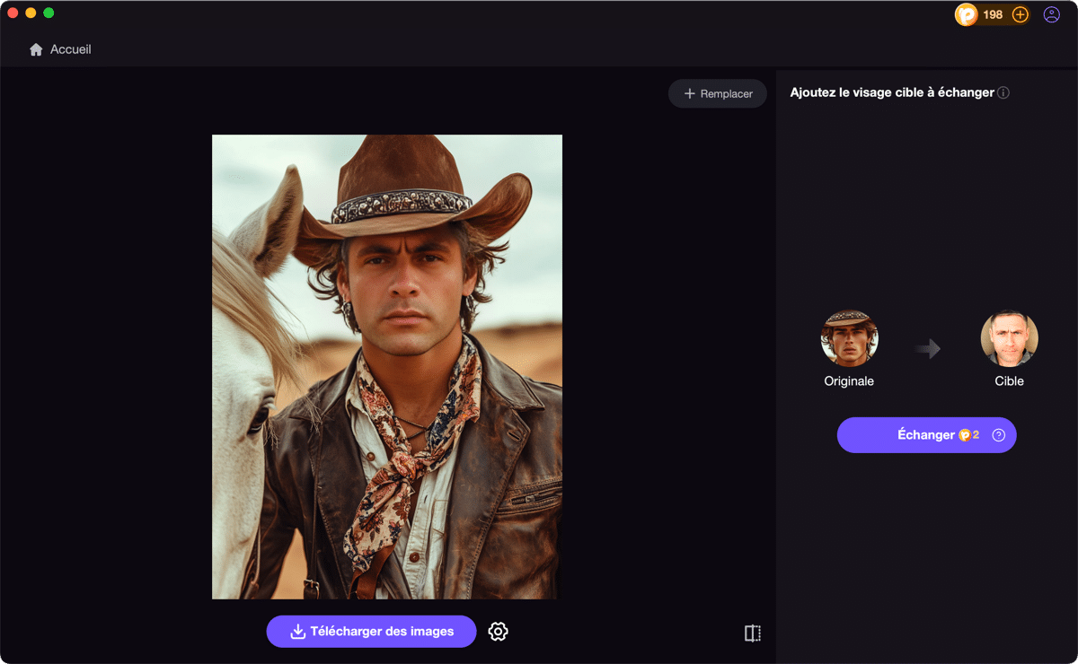 Échange de visages par IA. Cette fonctionnalité permet de remplacer automatiquement un visage dans une image par un autre. Échange de visages par IA. Cette fonctionnalité permet de remplacer automatiquement un visage dans une image par un autre.