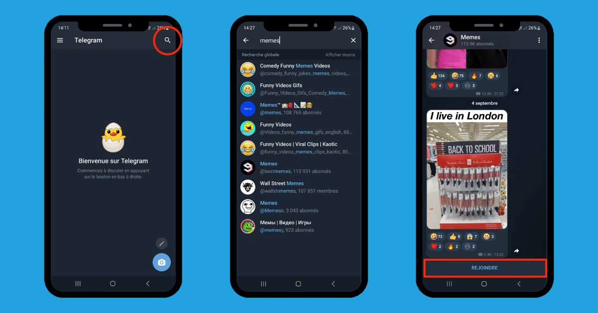 Trouver un canal Telegram avec la recherche intégrée Trouver un canal Telegram avec la recherche intégrée