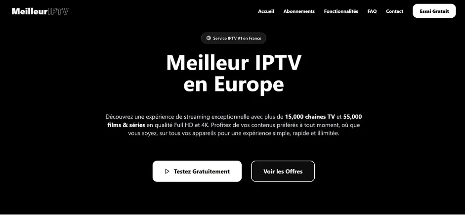 Ce fournisseur se démarque par la simplicité et l’efficacité de son interface, très intuitive. Les utilisateurs ont accès à des milliers de chaînes couvrant tous les genres : cinéma, séries, sport, documentaires et programmes pour enfants. Ce fournisseur se démarque par la simplicité et l’efficacité de son interface, très intuitive. Les utilisateurs ont accès à des milliers de chaînes couvrant tous les genres : cinéma, séries, sport, documentaires et programmes pour enfants.
