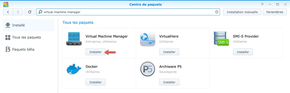 Installation de Virtual Machine Manager Installation de Virtual Machine Manager