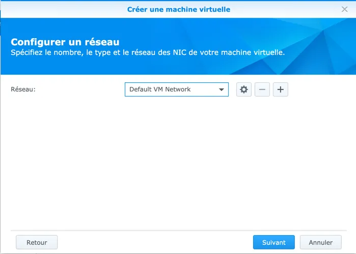 Sélectionner le réseau ou sera connecté votre VM. Sélectionner le réseau ou sera connecté votre VM.