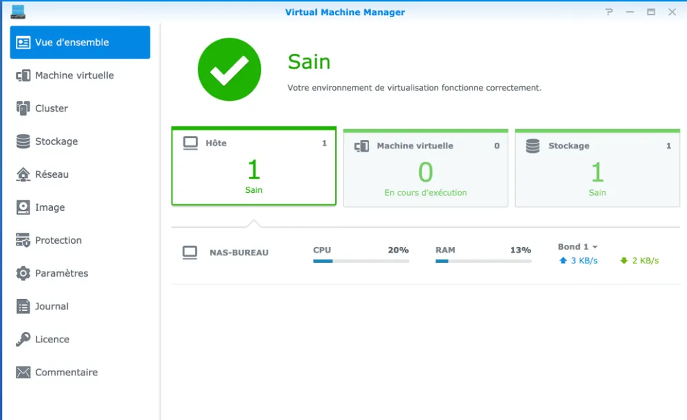 On obtient alors l’écran de gestion des machines virtuelles. Au départ, il n’y en a pas encore de VM de disponible. On obtient alors l’écran de gestion des machines virtuelles. Au départ, il n’y en a pas encore de VM de disponible.