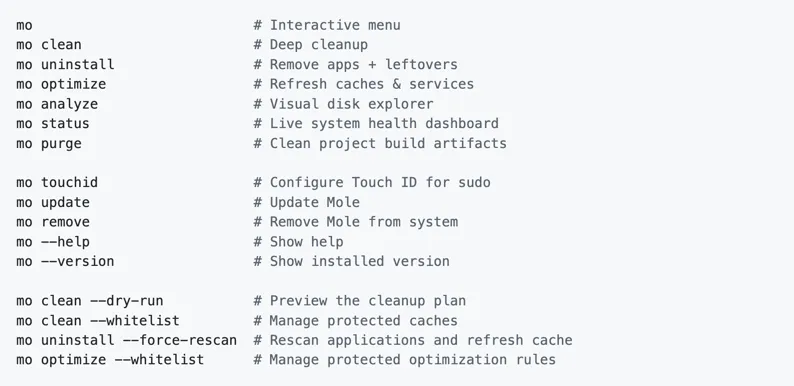 liste des commandes à utiliser pour nettoyer et optimiser votre Mac avec Mole liste des commandes à utiliser pour nettoyer et optimiser votre Mac avec Mole