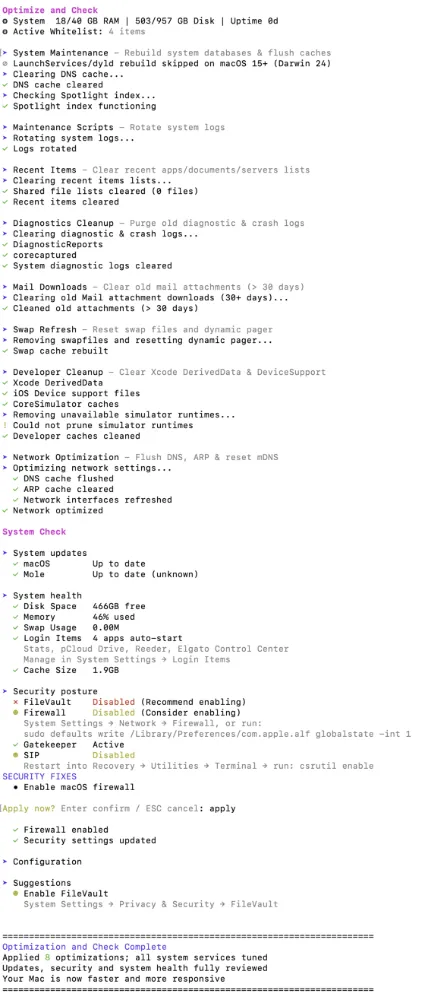 Process d'optimisation de votre Mac avec Mole Process d'optimisation de votre Mac avec Mole
