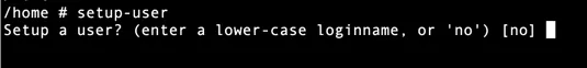 Création d'un utilisateur avec setup-user sur Alpine Linux Création d'un utilisateur avec setup-user sur Alpine Linux