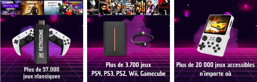Console portable rétro avec 10 000 jeux inclus, Console portable rétro avec 10 000 jeux inclus,