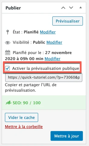 Partager un article en brouillon avec Public Post Preview Partager un article en brouillon avec Public Post Preview