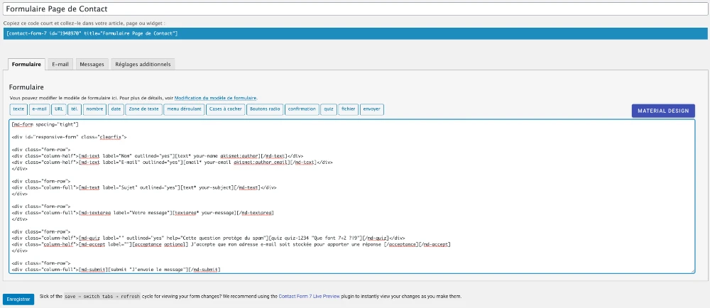 Un exemple de formulaire de contacts Un exemple de formulaire de contacts