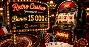 Retro Casino France : Bonus 15 000 €, slots et live casino 2026