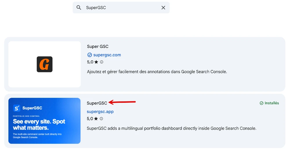 Télécharger l'extension SuperGSC Télécharger l'extension SuperGSC
